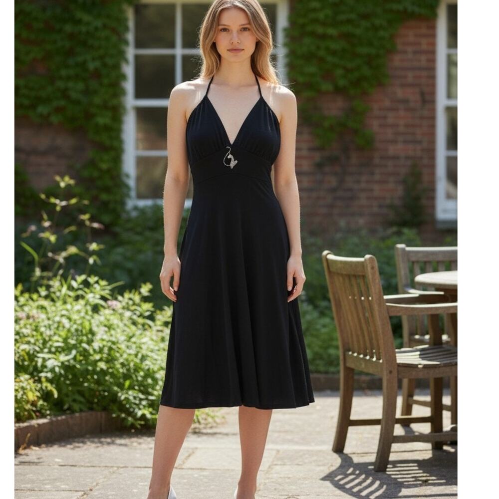 Baby Phat Y2K Womens Slip Dress Size Medium Black